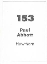 1990 Select AFL Stickers #153 Paul Abbott Back